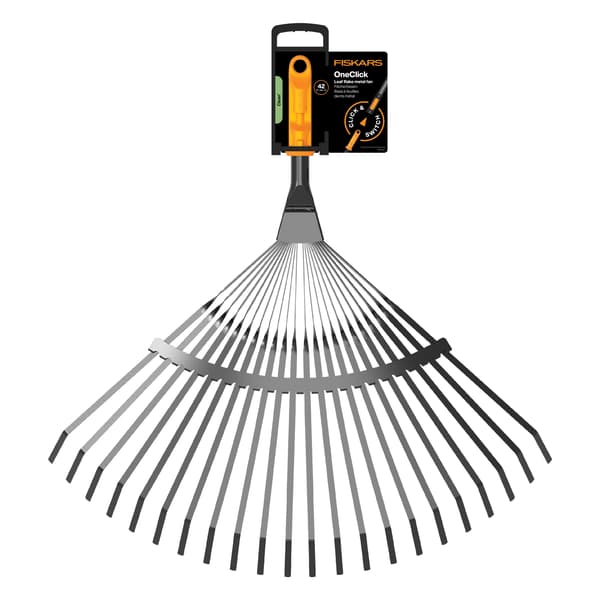 FISKARS ONECLICK Lehtiharavan pää 42 cm + varsi 161 cm