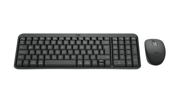 Logitech MK250 Compact Combo Trådlöst Tangentbord + Mus, Bluetooth, US Int, Grafitgrå