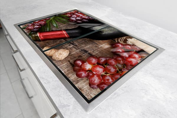 GLASSKYDDSPLÅT FÖR SPIS 70x52 VIN