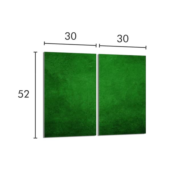 Lasinen suojalevy liedelle 2x30x52 Vihreä