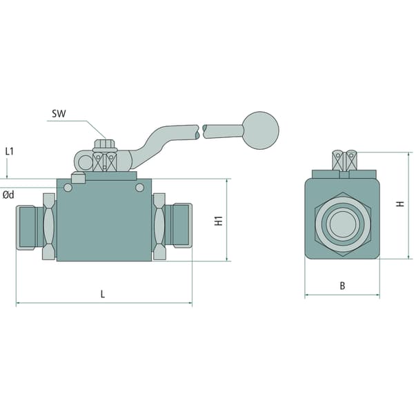 2-vejs kugleventil BKH-2 8S-DN4 M16x1.5 30L