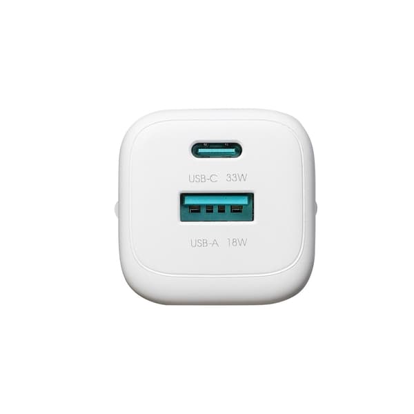 33W USB-A USB-C -seinälaturi - valkoinen