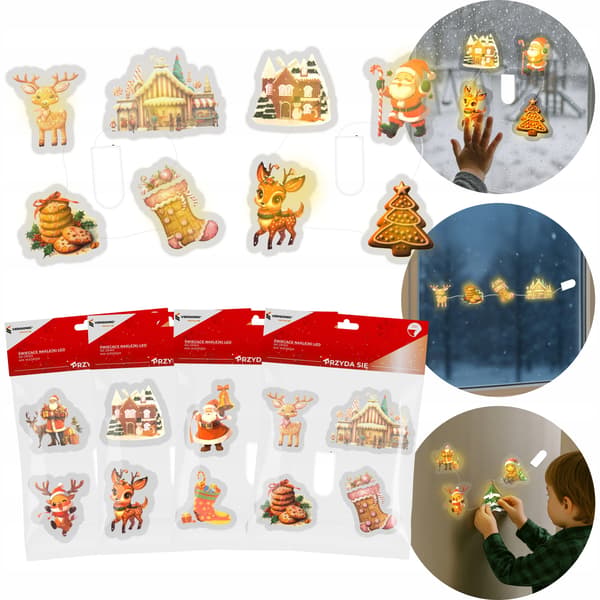 Lysende LED-vinduessticker til julemiks Christmas VERGIONIC