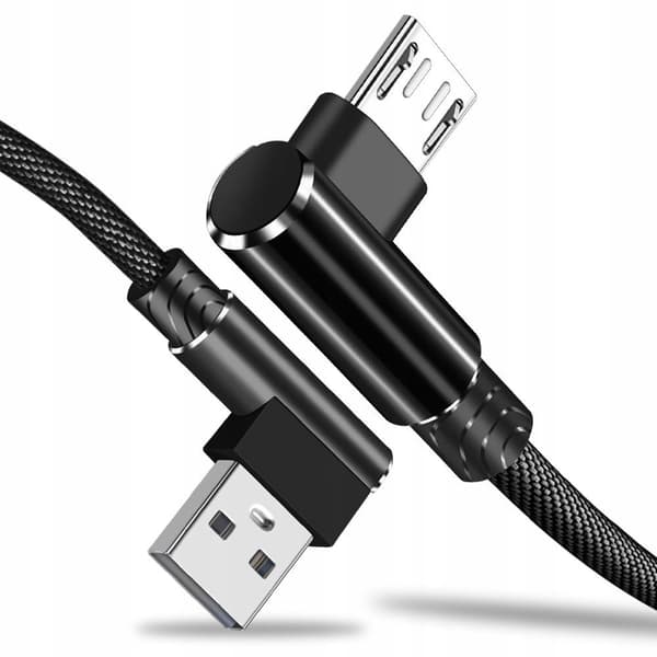 MICRO USB-KABEL HURTIG OPLADNING VINKLET 90° Koanni kb18_SORT