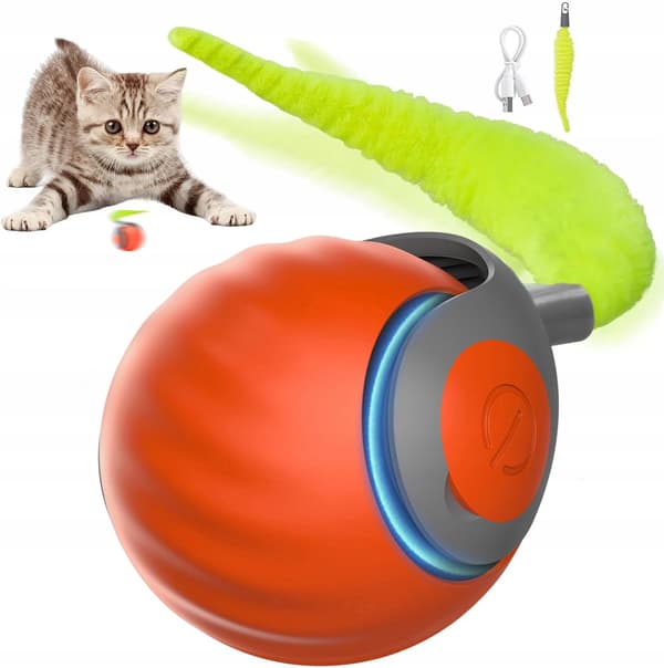ESCAPE KATTEBOLD MED FJER LED VIBRATION USB LEGETØJ