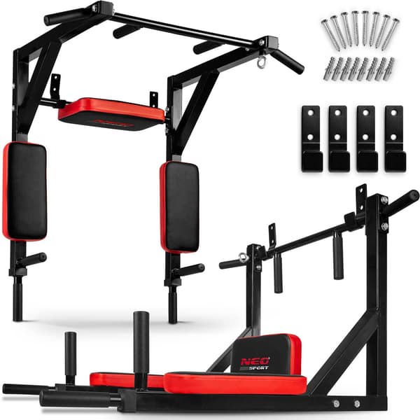 Vægmonteret pull-up bar med ryglæn NS-319