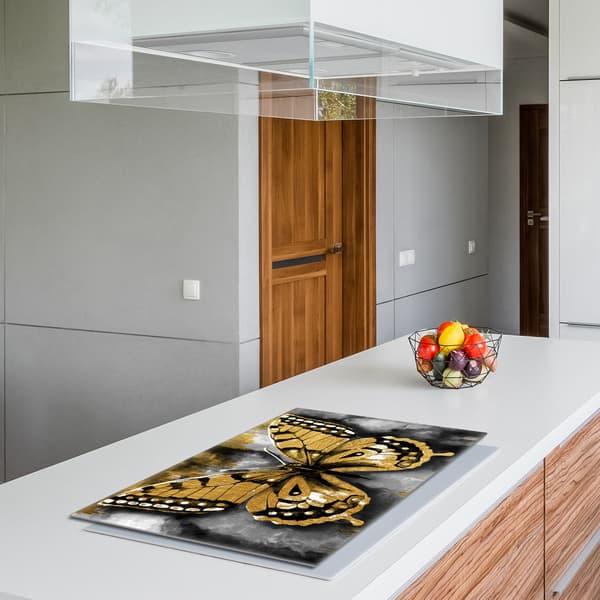 Lasinen suojalevy liedelle 80x52 Butterfly