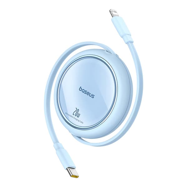 Free2Pull USB-C Sisäänvedettävä Kaapeli - iPhone Lightning 20W 1m - Sininen