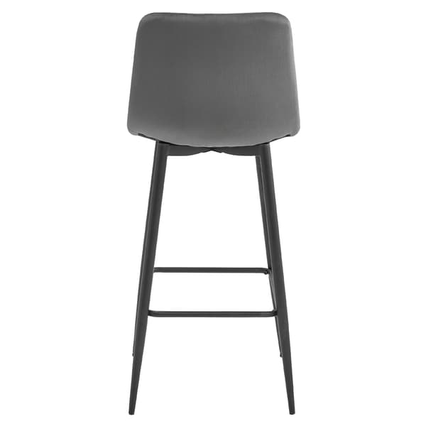 POZZA skammel - mørkegrå fløjl / sorte ben x 3