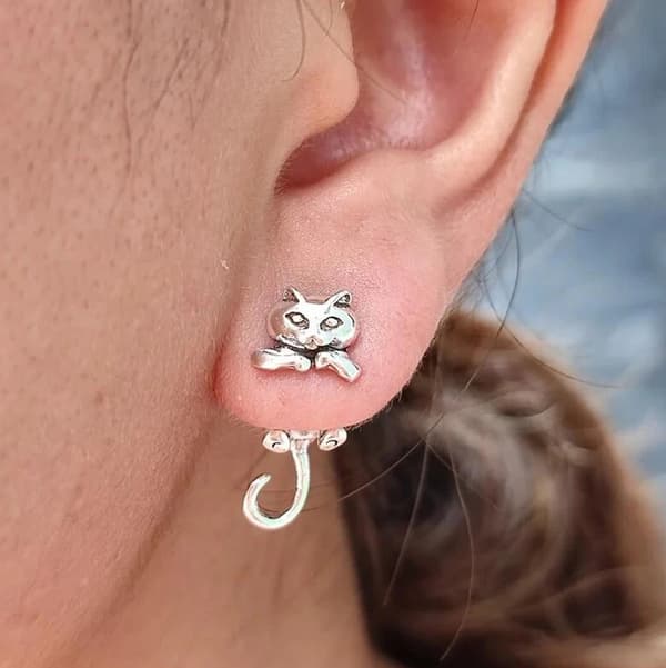 Pendientes de plata Pendientes de gato Pendientes de plata 925