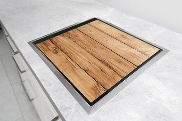 GLASBESKYTTELSESPLADE TIL KOMFUR 50x52 TRÆ