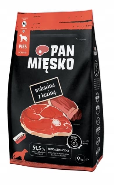 Pan Mięsko oksekød, ged, tørfoder til hund, 9 kg