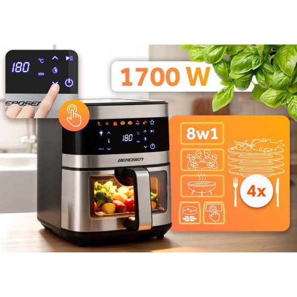 Ilmakeitin, suuri 9,1 l Berdsen 1700 W BD-656 hopea