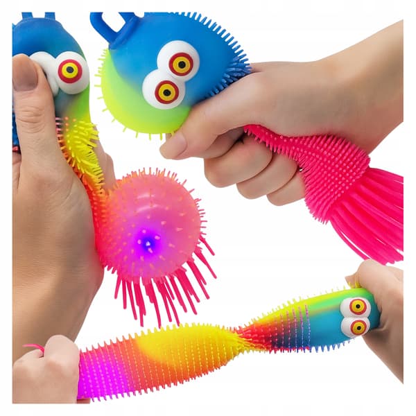 12x Squishy Octopus strækbar GLØDENDE blæksprutte 21cm display SÆT