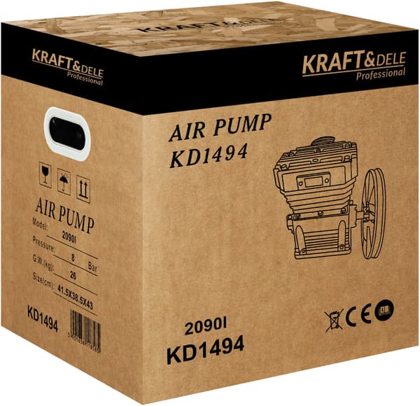 5,5 kW 2-kolvs luftkompressor | Kraft&Dele