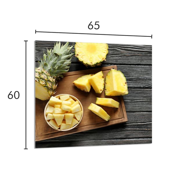 GLASPANEL TIL KØKKEN 65x60 Ananas