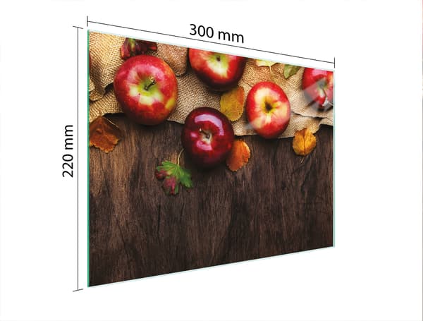 GLAS SKÆREBRÆT 30x22 ÆBLER