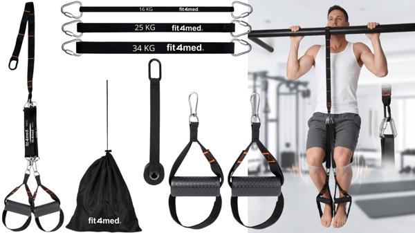 FIT4MED justerbart pull-up-band med benstöd 16-74 kg
