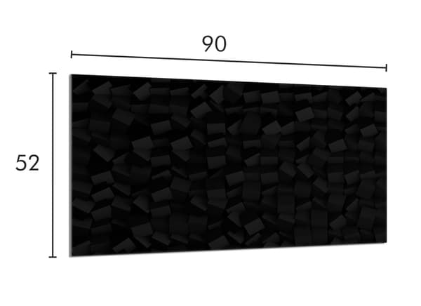 Skyddsplatta i glas för spis 90x52 svart