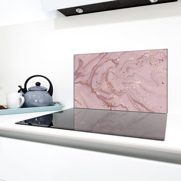 Glasskydd för spishäll 90x52 Marmor