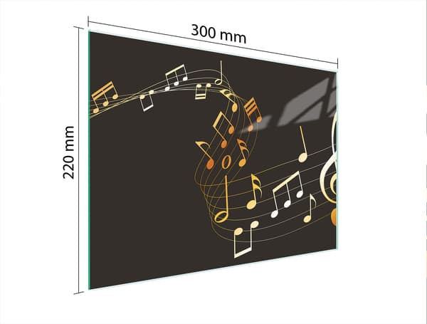 GLAS SKÄRBRÄDA 30x22 MUSIK