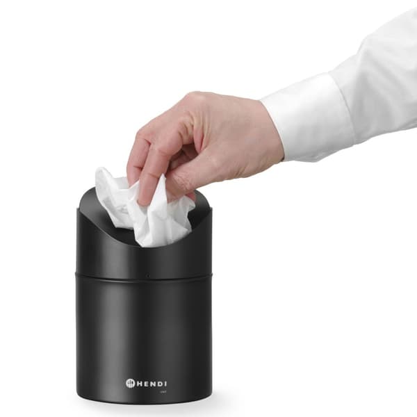 Bordkurv med vippe låg 1.2 l - sort