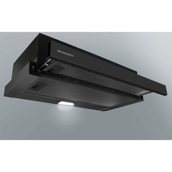 Teleskopisk emhætte 50 cm sort BT-238