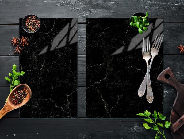 GLASSKYDDSPLÅT FÖR SPIS 70x52 MARMOR