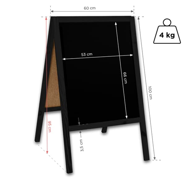 Klassisk M træplade (60x100 cm) - sort
