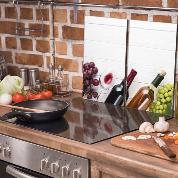 Lasinen suojalevy liedelle 2x30x52 Wine