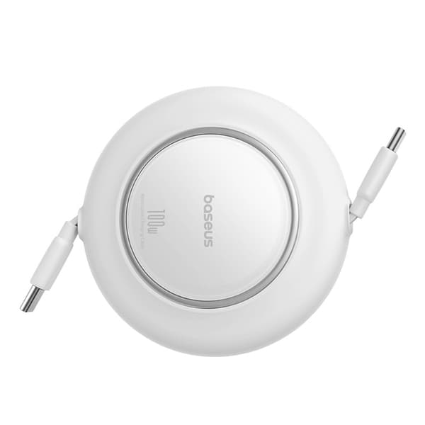 Utdragbar USB-C-kabel 100W 2m - Vit