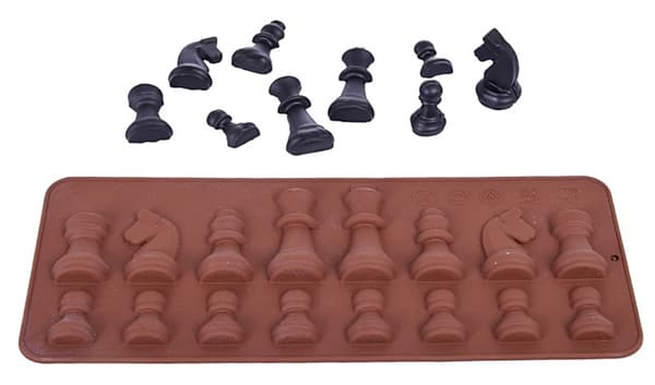 Silikonform för choklad, is, sockerpasta, schackpjäser