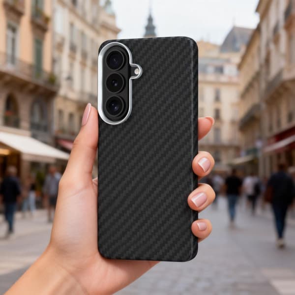 Etui til Samsung Galaxy S26 - sort og sølv
