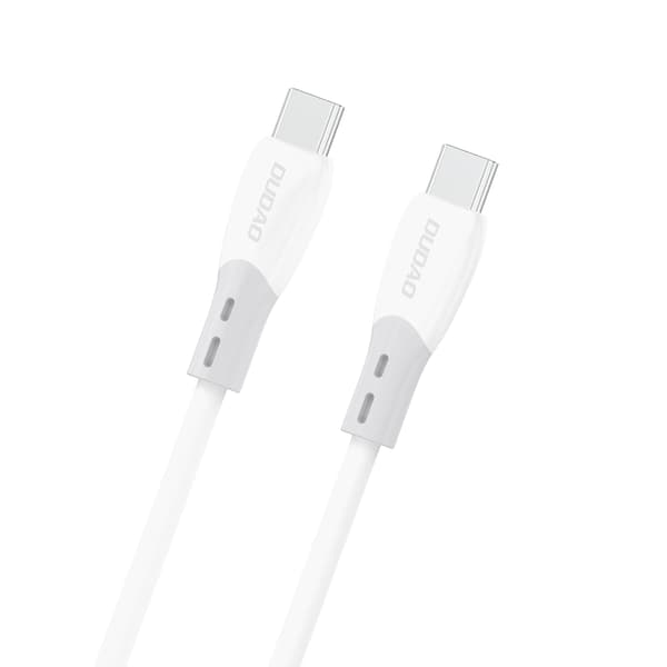 Silikonflätad kabel USB-C L25SC 60W 1m - Vit