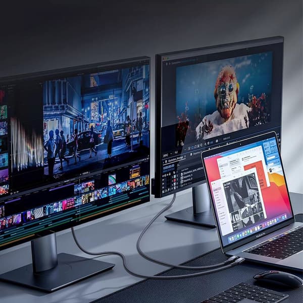 Thunderbolt 4 USB-C-kabel 240W 4K 1,5m - Sort
