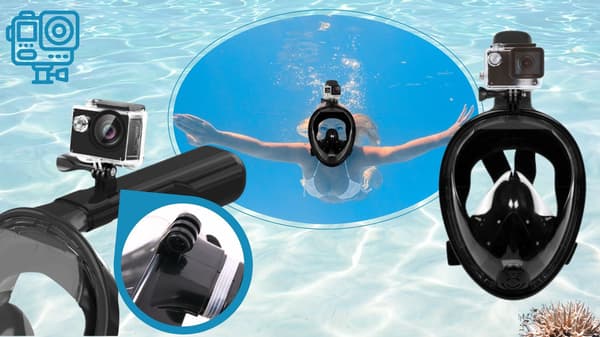 Helansigtsmaske til snorkling