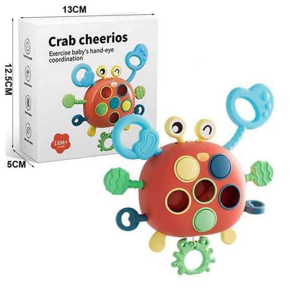 Lärleksak Crab Cheerios Sensorisk för barn 18M+