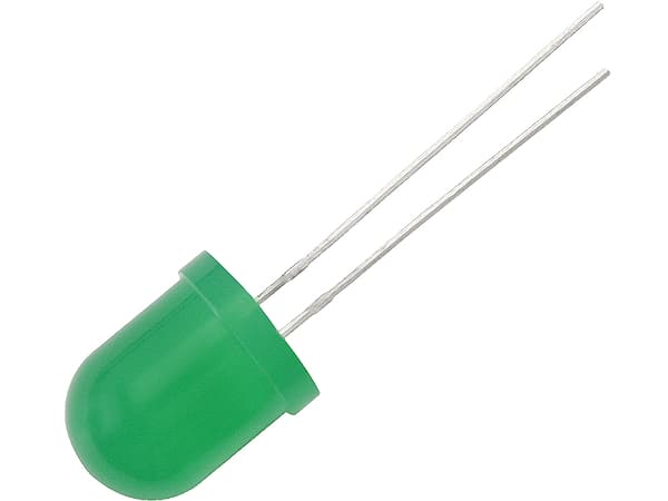 8 mm diffust grøn LED
