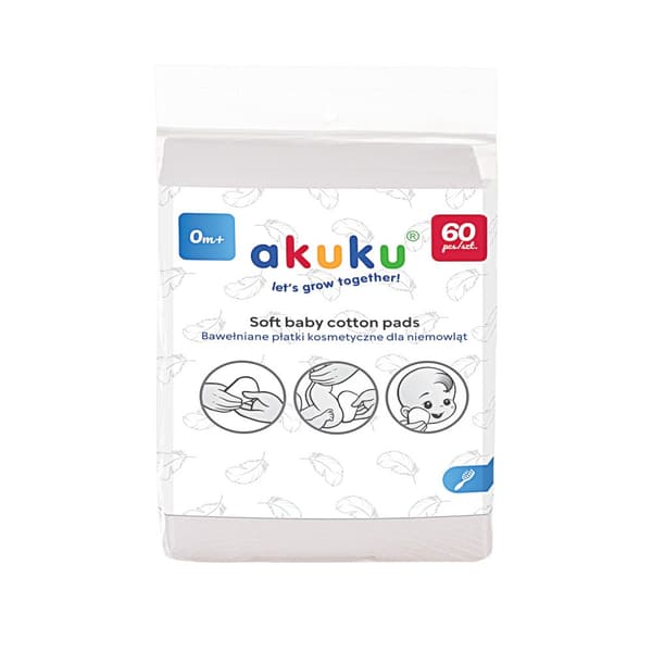 AKUKU kosmetiska bindor för bebisar 60 st., A0003