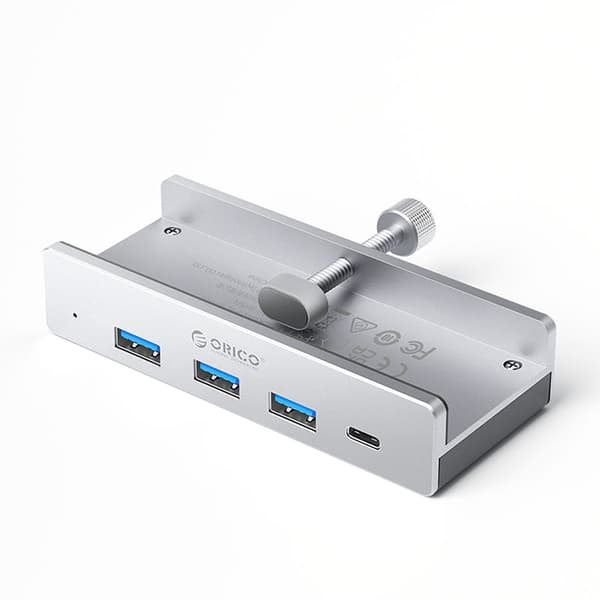 MH4PC Klemmemonteret USB-C / USB-A USB-C Hub - Sølv