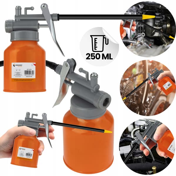 VERGIONIC 250 ml smörjkanna metall med flexibel slang
