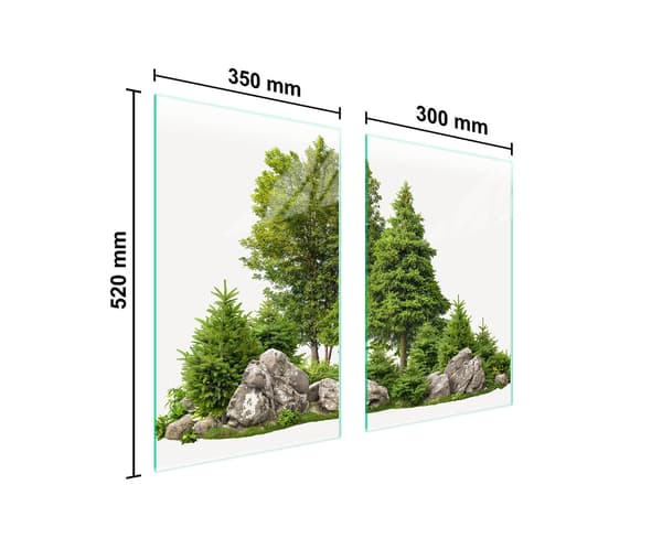 GLASSKYDDSPLÅT FÖR KÖK 65x52 TRÄ