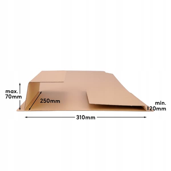 Kartonomslag 310x250x20-70 mm BV 4 x 10 styk