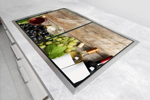 GLASSKYDDSPLÅT FÖR SPIS 70x52 TRÄ