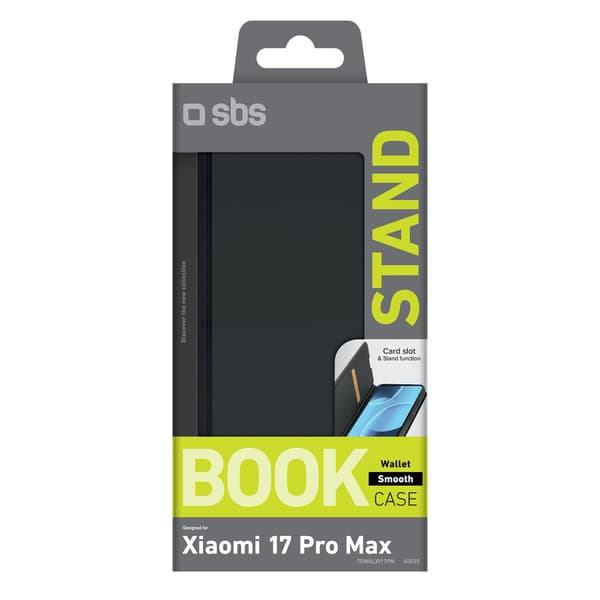 Xiaomi 17 Pro Max Pung Glat Flip-cover - Sort
