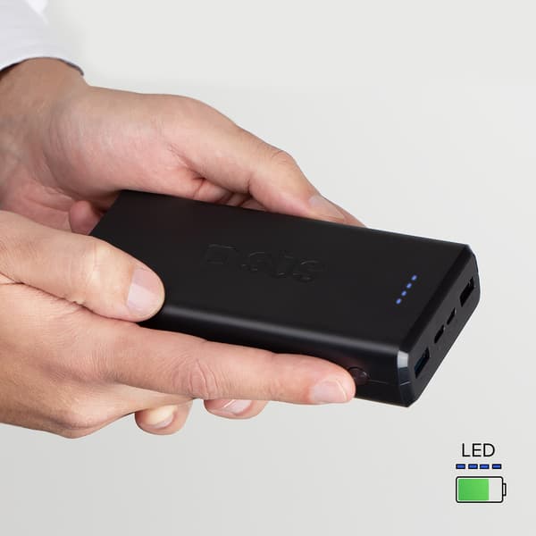 Powerbank 20000 mAh USB-A USB-C - sort