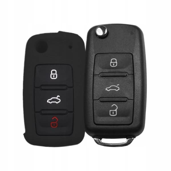 Silikone etui til nøgle VW Skoda Seat sort