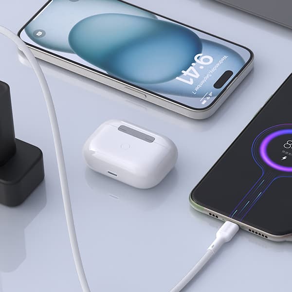 Kaapeli USB-A - USB-C 5A 1m - valkoinen