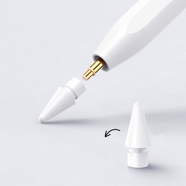 Aktiv stylus med 2 utbytbara spetsar - vit