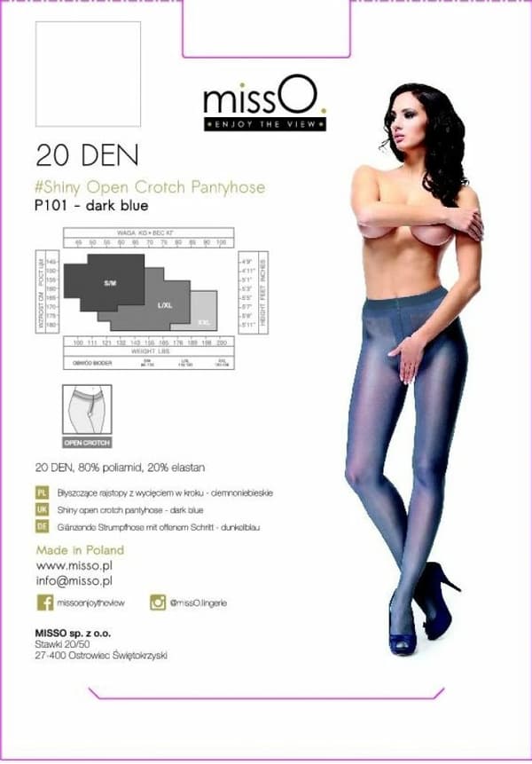 MissO P101 Cutout Strømpebukser Mørkeblå SM